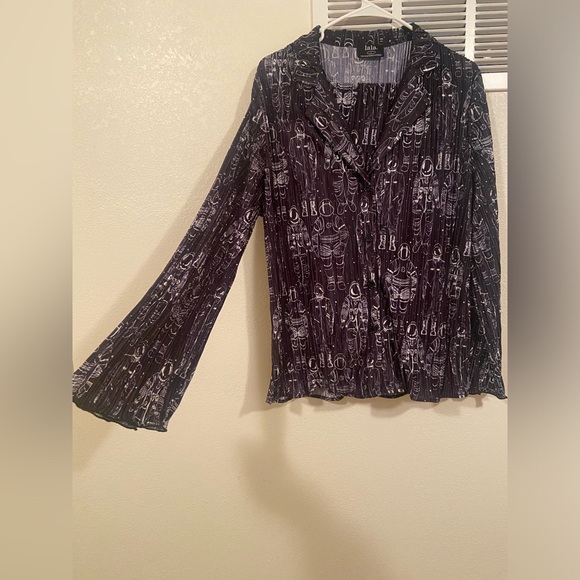 Dressed in LALA Long Sleeve Plissé Set in Interstellar Astronauts sz Large NWOT - Picture 5 of 12
